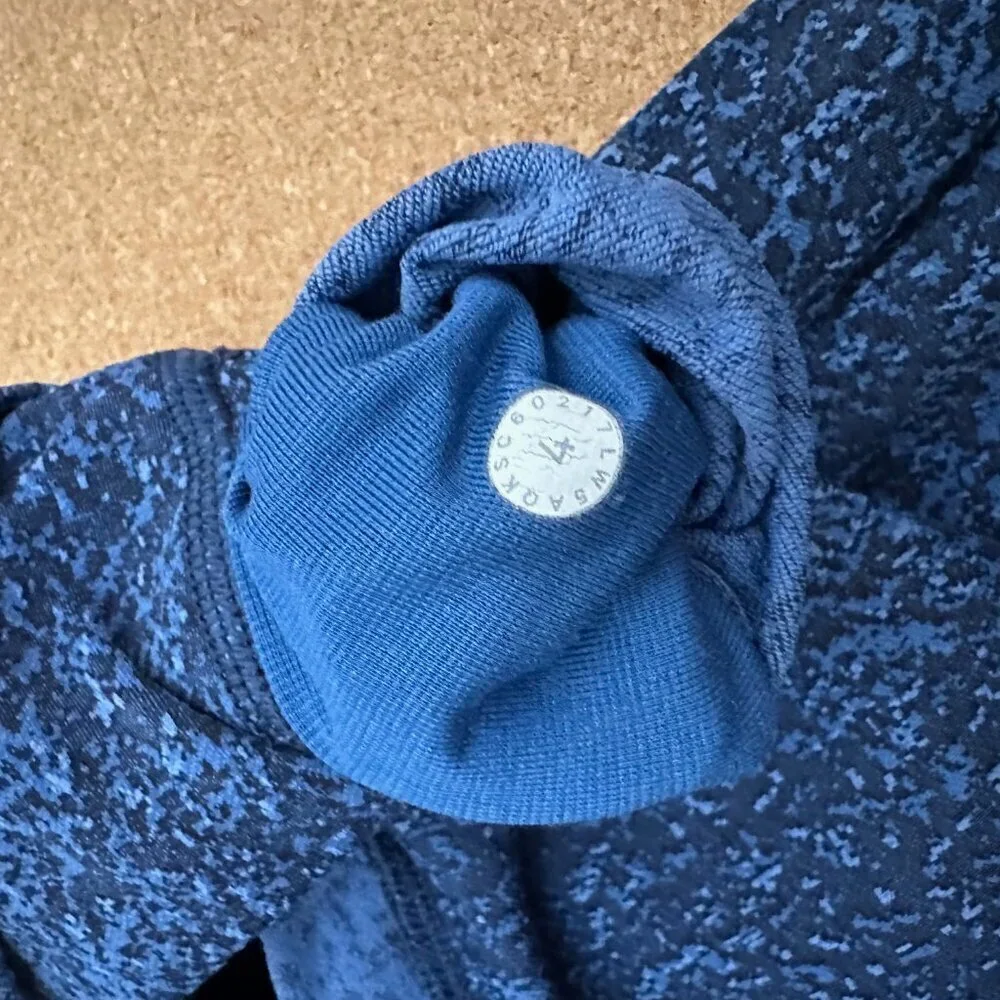 Lululemon Wunder Under Crop Luxtreme Mineral Deposit Blue Leggings Size 4